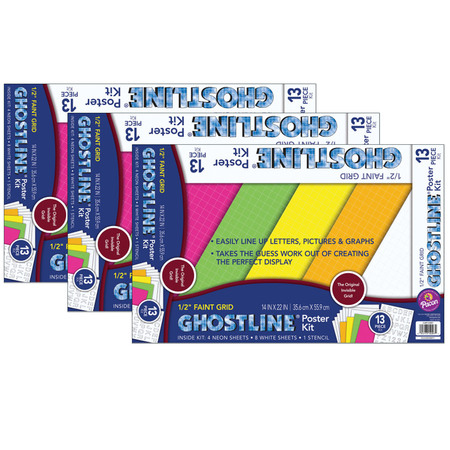 GHOSTLINE Poster Board Kit, 5 Assorted Colors, 14x22, 13 Pieces Per Kit, PK3 PCAR12097